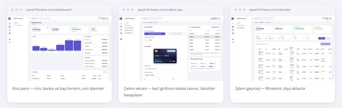 Bitech Tahsilat panel ekranları