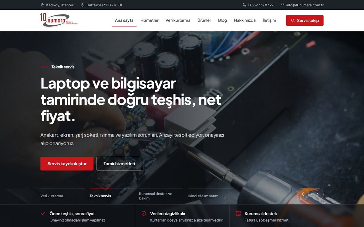 10 Numara Bilgisayar web sitesi