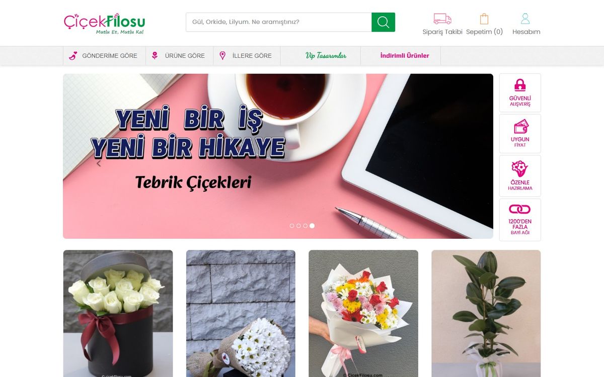 ÇiçekFilosu web sitesi